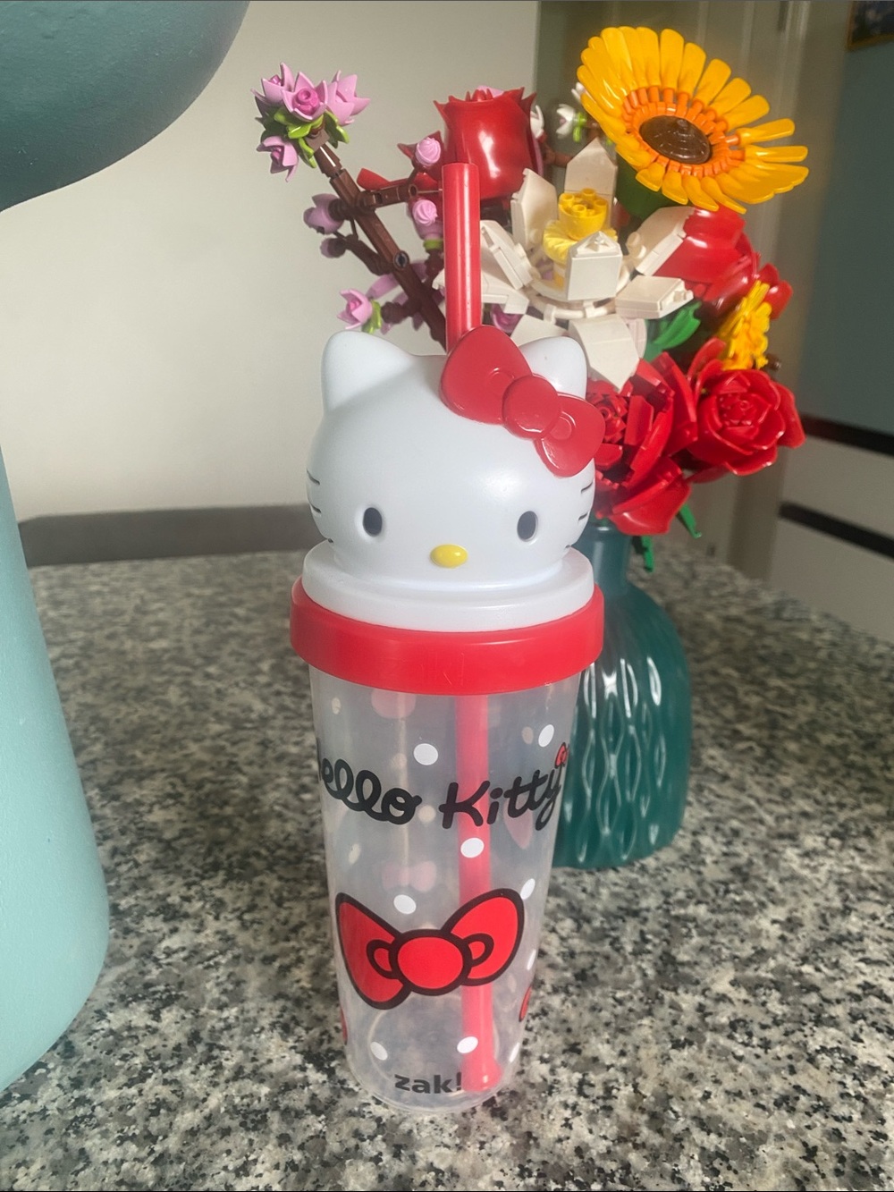 ZAK! Hello Kitty Polka Dot Tumbler with Straw